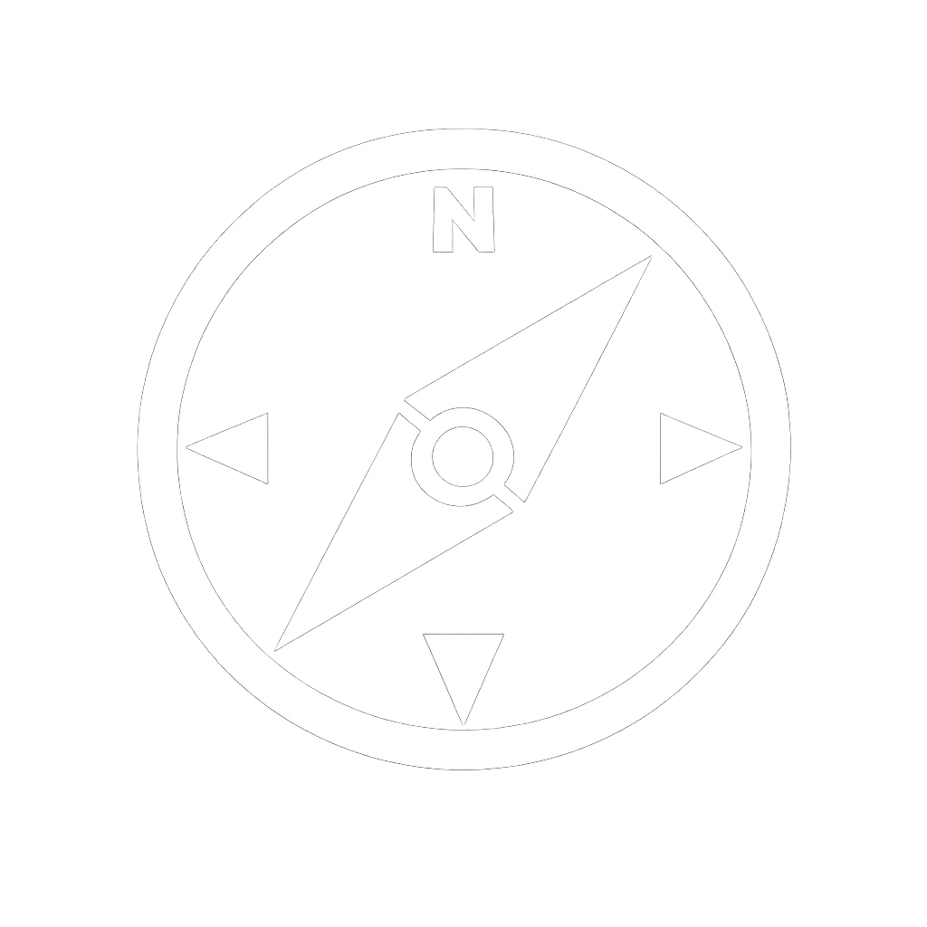 Bold White Compass Icon