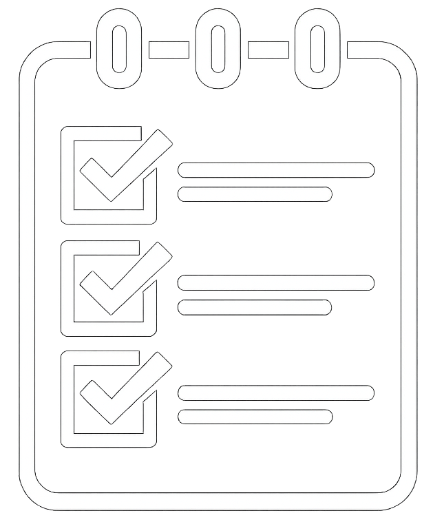 Checklist Bolder Outline White Icon-1-1