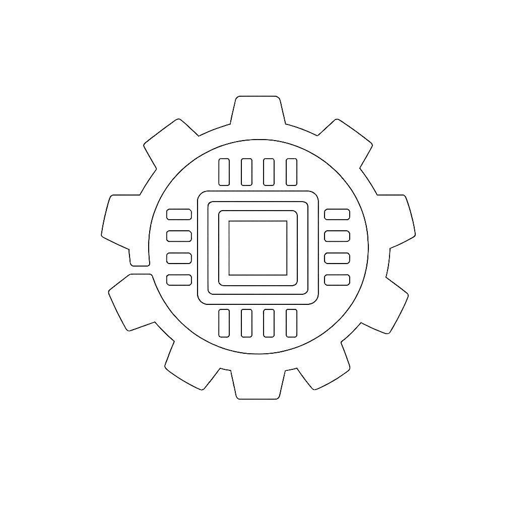 Microchip  gear white icon-1