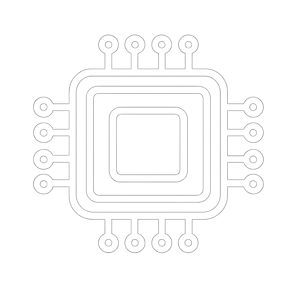 Microchip Technology Icon Thick Outline White