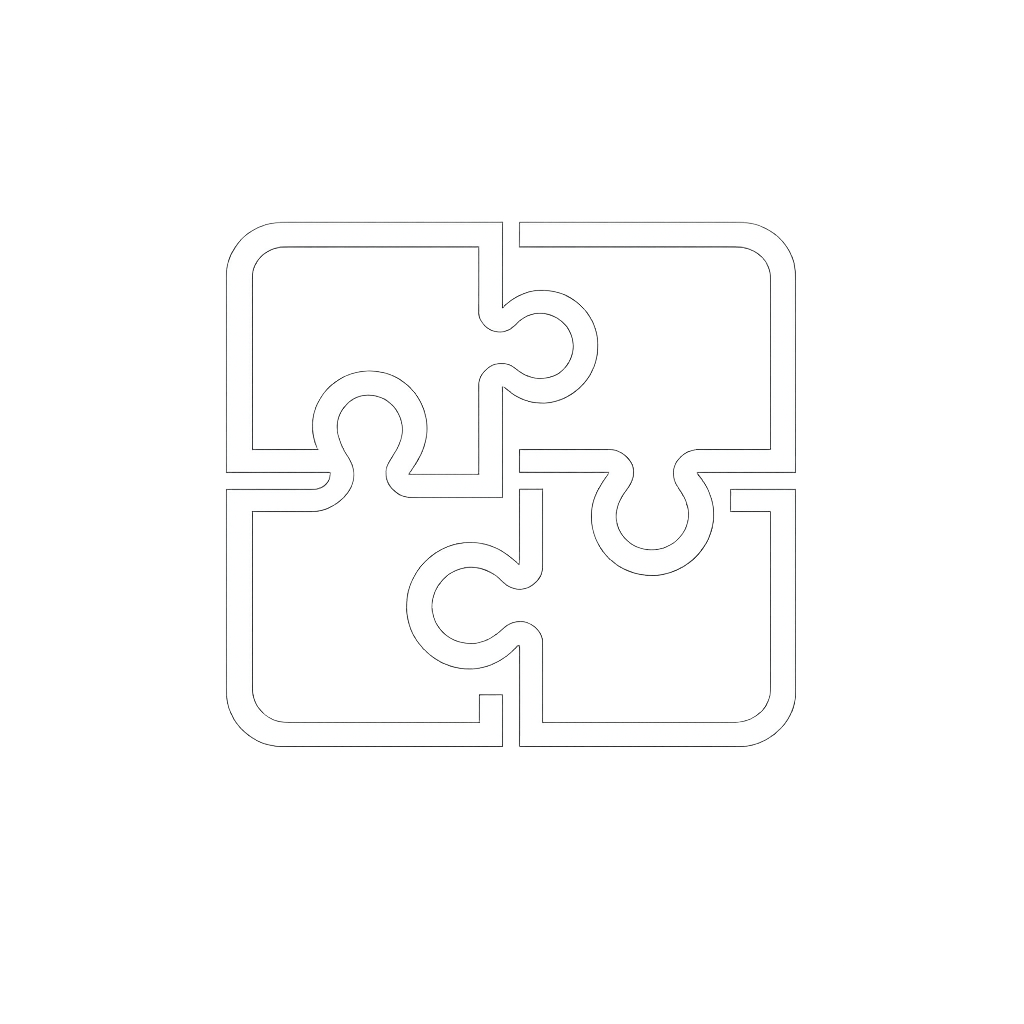 Puzzle Icon in Bold White Design-1