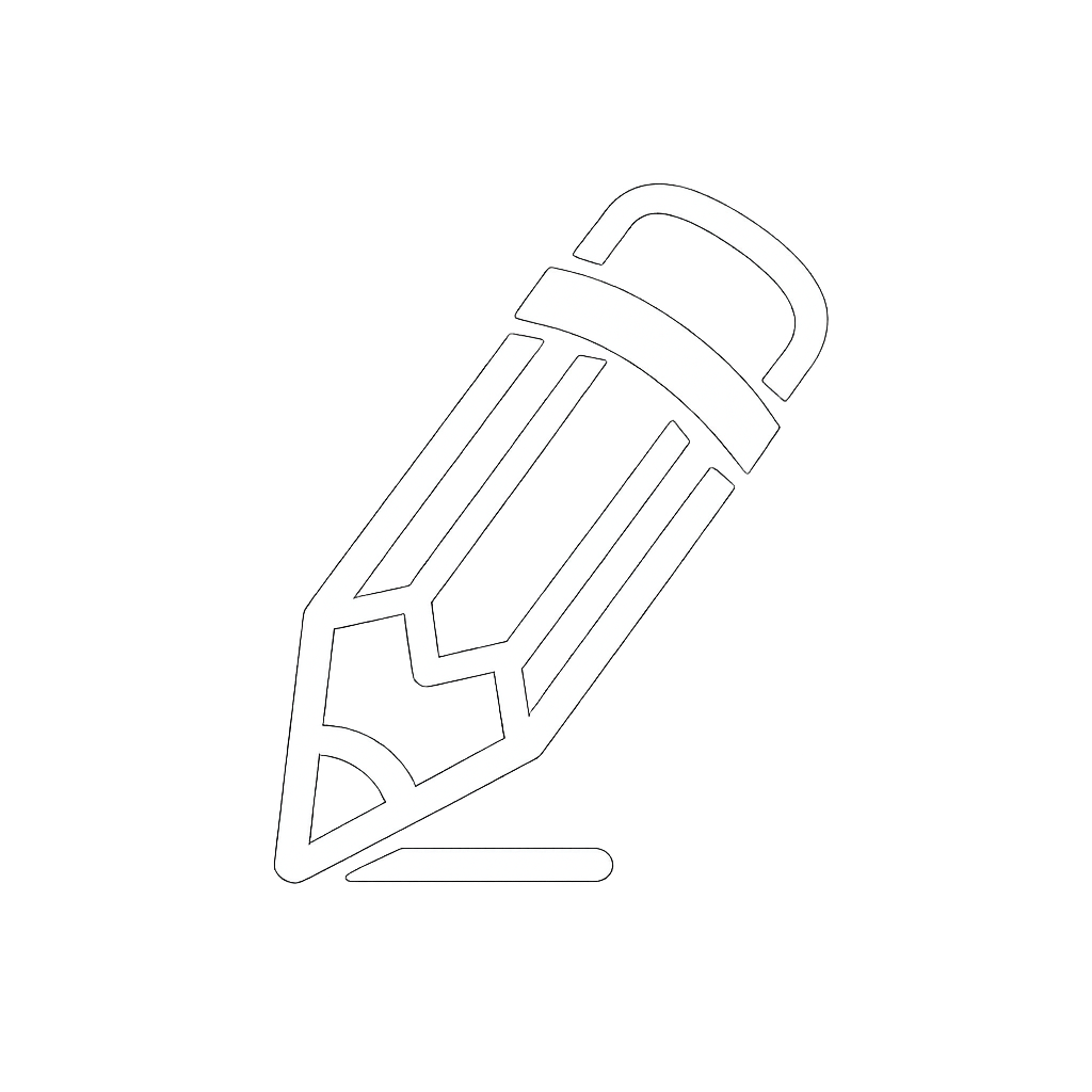 White Bold Pencil Icon-1