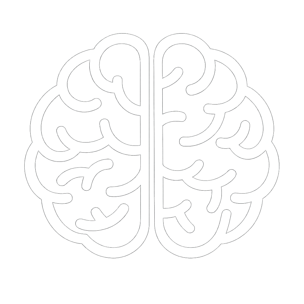 White Brain Icon Drawing-2