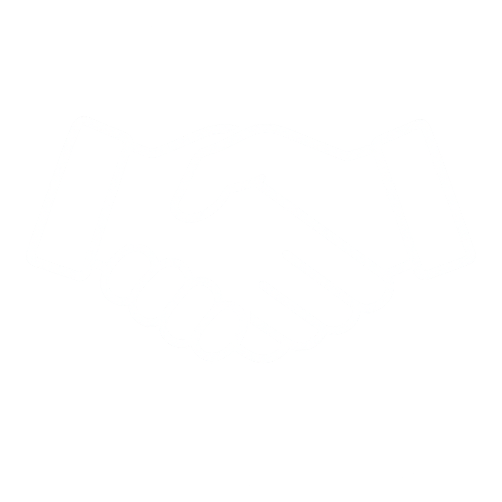 White Handshake with Bold White Outline