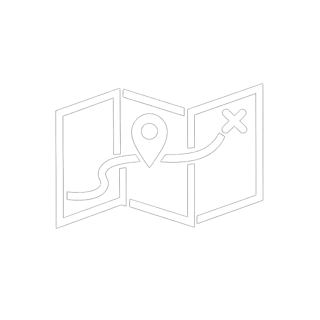 White Map Icon in Bold Style-1