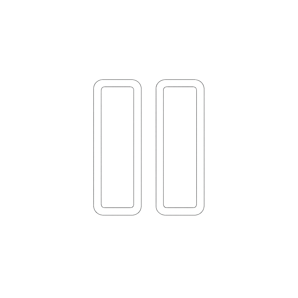 White Pause Icon with Bold Outline