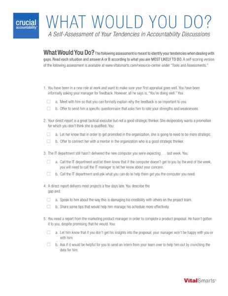 Crucial Accountability What Would You Do Self-Assessment